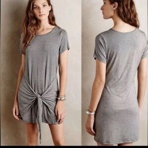 Anthropologie Dolan Left Coast Collection Grey Tied Knot T Shirt Lined Dress S